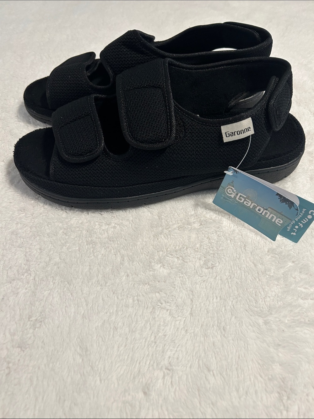 Garonne Women's Dual-Strap.
Adjustable Open-Toe Slippers. SZ 10 medical/diabetic - Picture 2 of 9